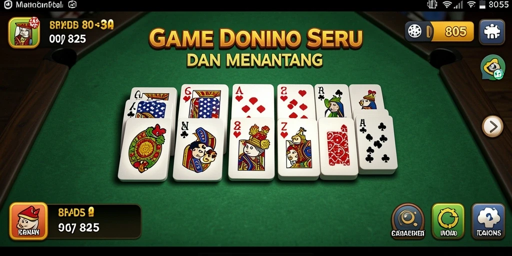 Tampilan gameplay seru dalam aplikasi 8055 Domino.