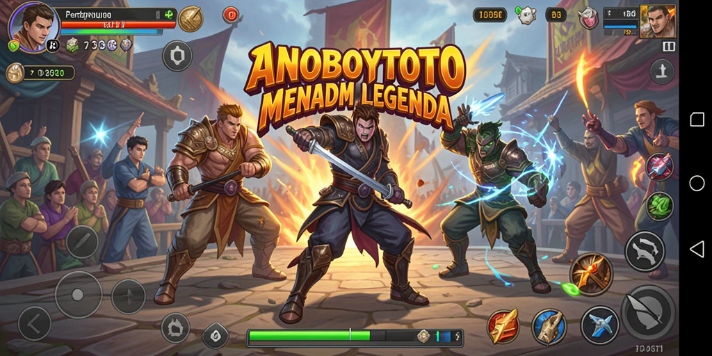 Tampilan gameplay ANOBOYTOTO menampilkan pertarungan seru dan karakter yang keren.
