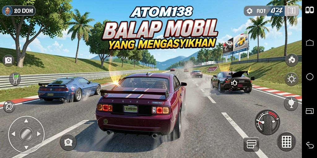 Gambaran gameplay menarik dari balapan mobil di ATOM138.