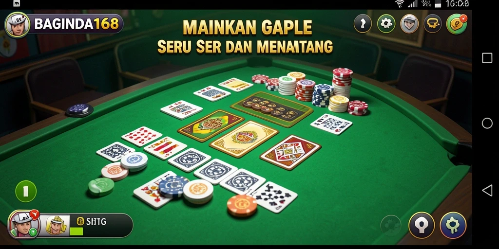 Tampilan gameplay seru di game Gaple BAGINDA168.