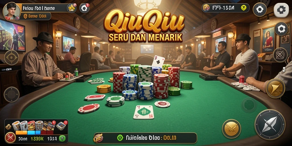 Tampilan gameplay QiuQiu yang menarik dan interaktif.