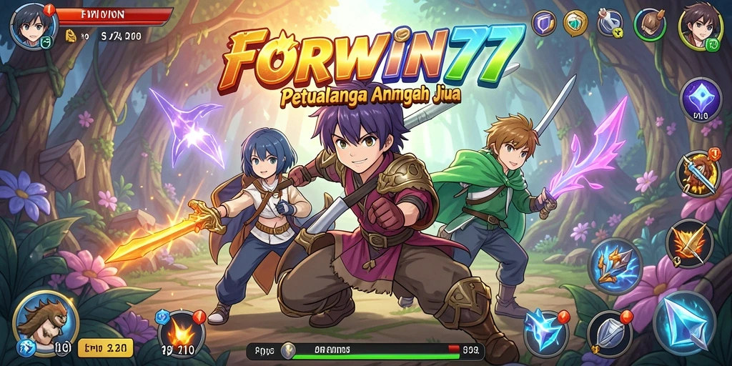 Tampilan gameplay menakjubkan dari FORWIN77 dengan karakter Anime yang beragam.