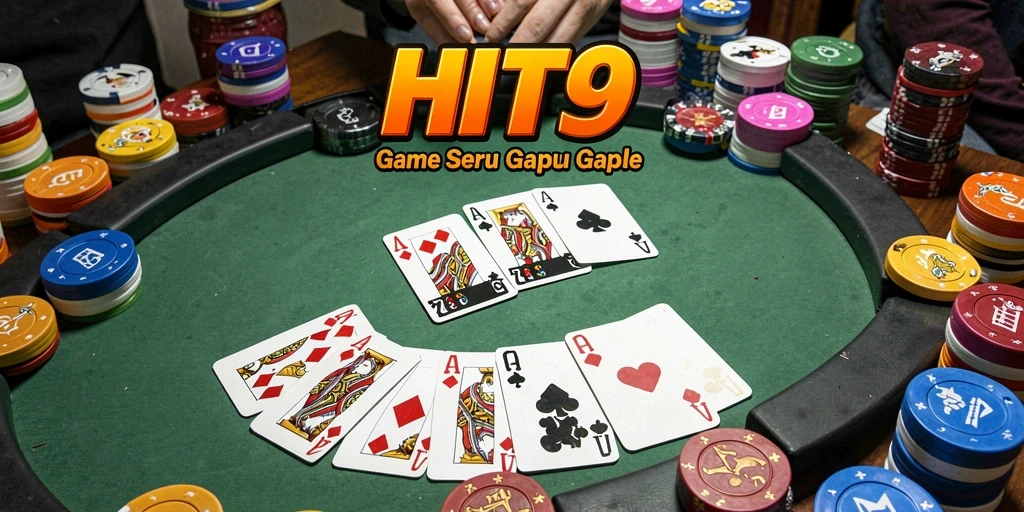 Tampilan gameplay seru HIT9 yang menarik dalam permainan Gaple.