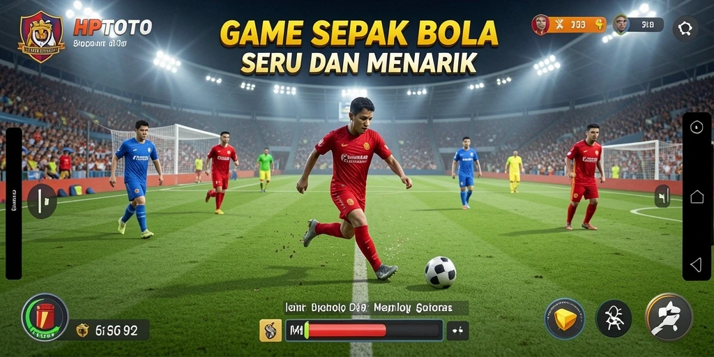 Screenshot HPTOTO menampilkan intensitas gameplay sepak bola yang nyata.