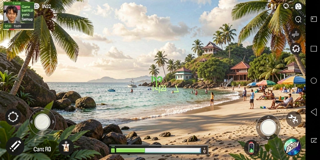 Tampilan gameplay IN22 yang mengasyikkan dan penuh warna.