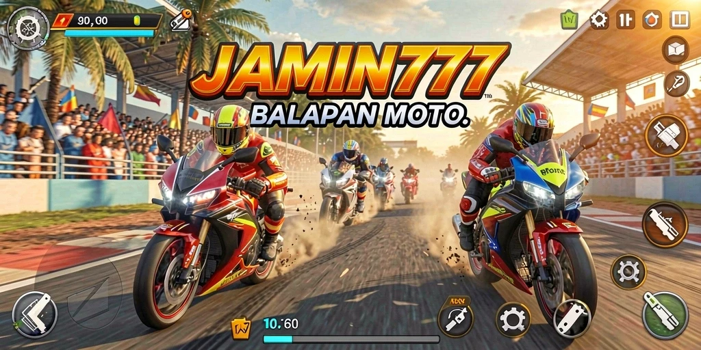 Gameplay seru dan mendebarkan dari JAMIN777 saat balapan motor.