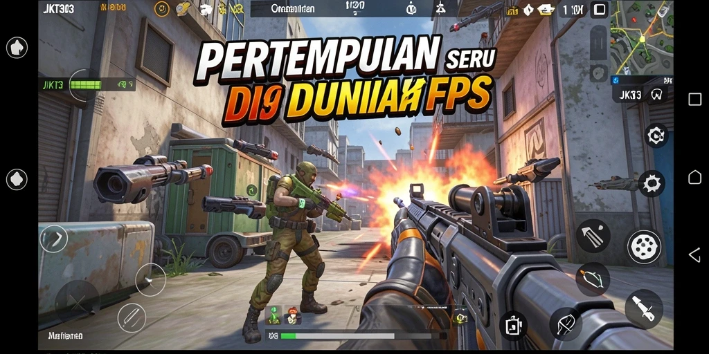 Screenshot menampilkan aksi tembak-menembak intens di game FPS.