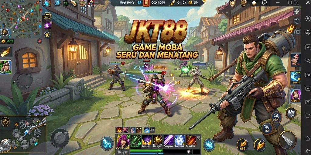 Screenshot JKT88 menampilkan aksi seru dalam permainan MOBA.