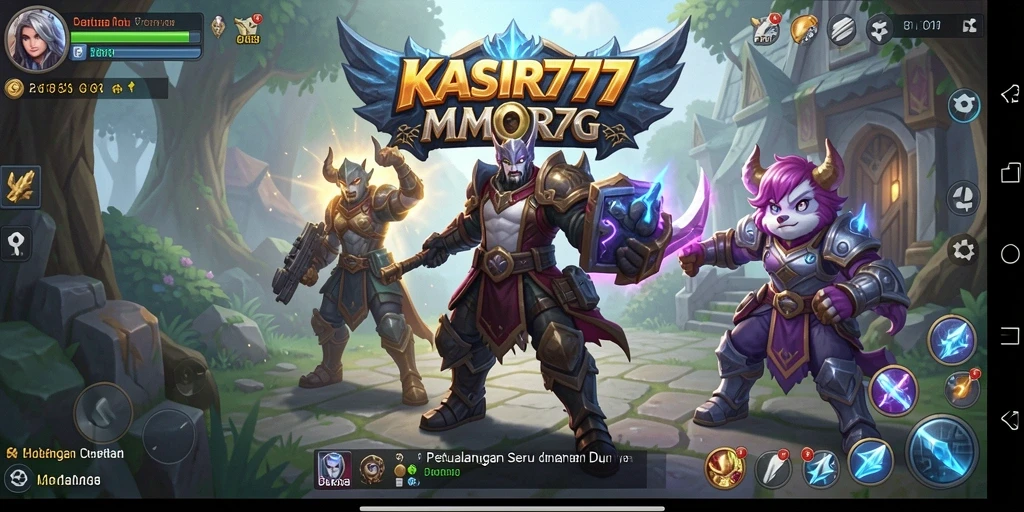 Tampilan gameplay seru KASIR777 dengan pertarungan epik dan dunia yang luas.