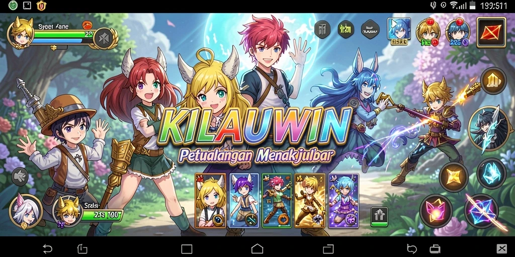 Screenshot gameplay KILAUWIN yang menunjukkan aksi karakter anime.