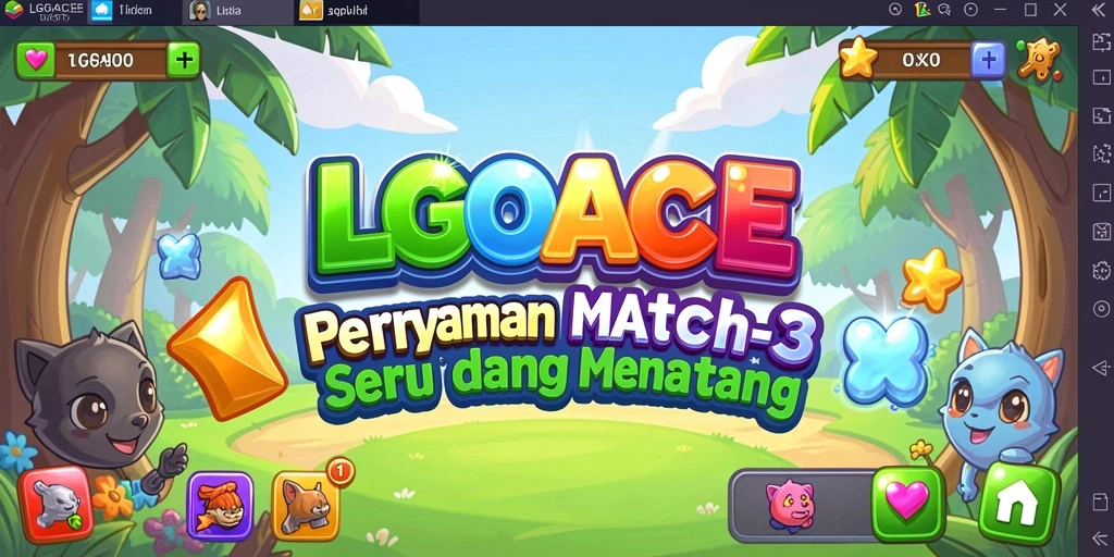 Tampilan gameplay LGOACE menampilkan keseruan Match-3 yang memikat.