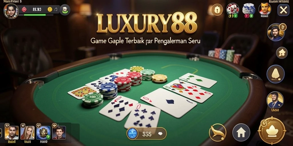Tampilan gameplay menarik dari LUXURY88 yang menggambarkan serunya bermain Gaple.