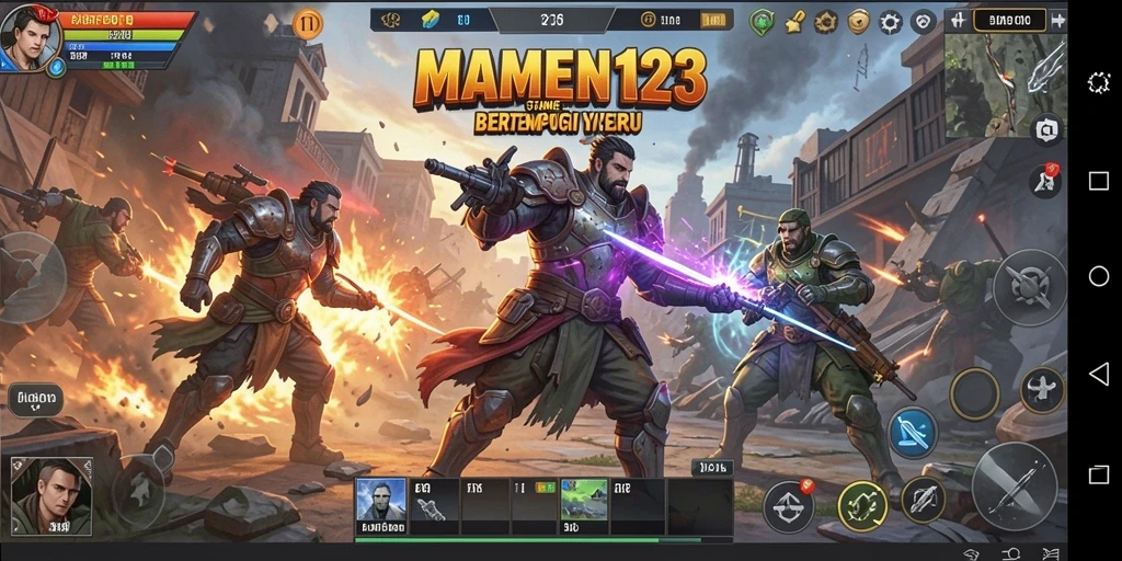 Tampilan gameplay MAMEN123 dengan pertempuran strategis yang mendebarkan.