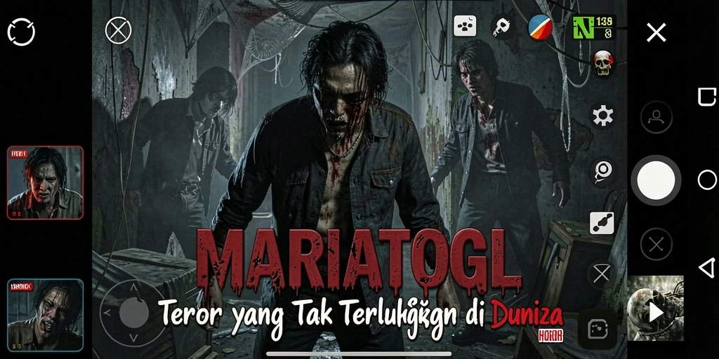 Screenshot menampilkan momen mendebarkan di dalam game Horror.