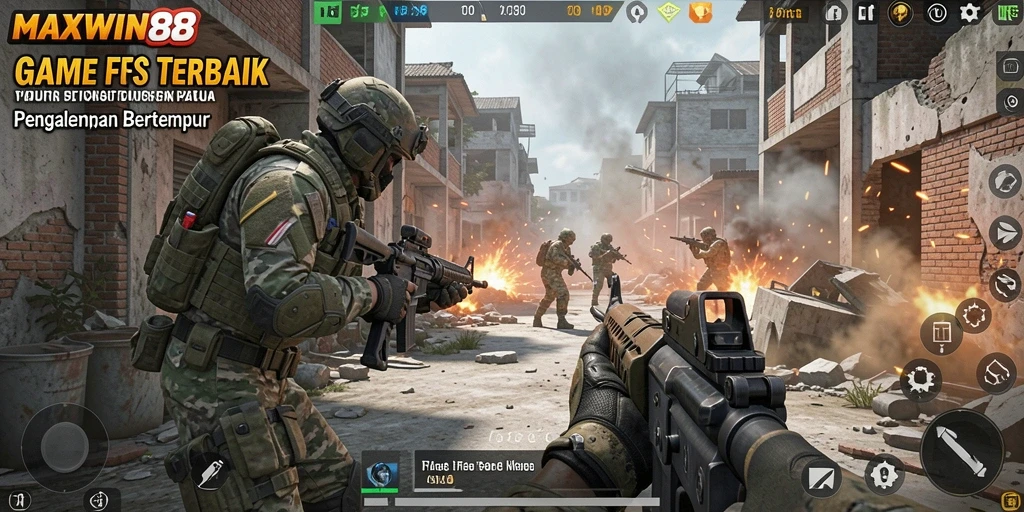 Screenshot gameplay MAXWIN88 menampilkan baku tembak yang mendebarkan.
