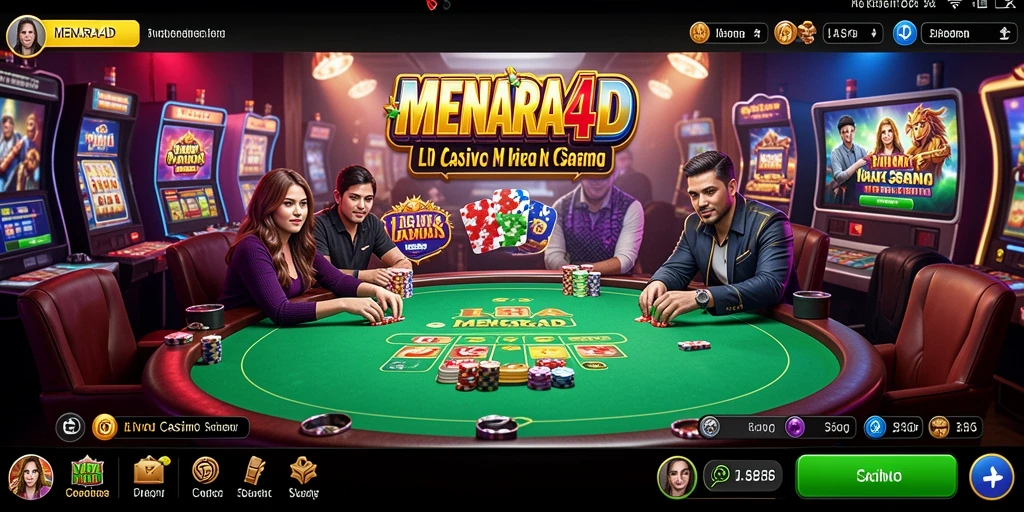 Tampilan utama MENARA4D dengan dealer langsung dan gameplay interaktif.