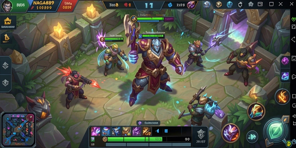 Tampilan gameplay seru dari NAGA889 MOBA yang menegangkan.
