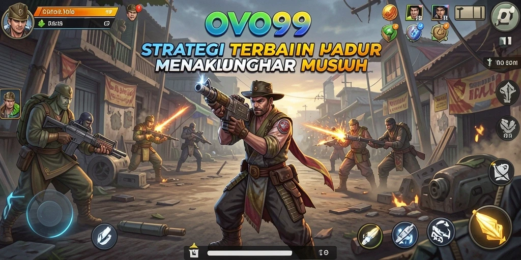Screenshot OVO99 menunjukkan pertempuran strategis dengan grafik memukau.