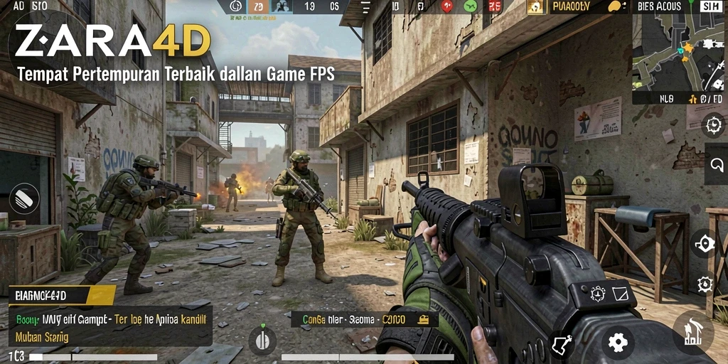 Screenshot ZARA4D menampilkan pertempuran intens dan grafis menawan.